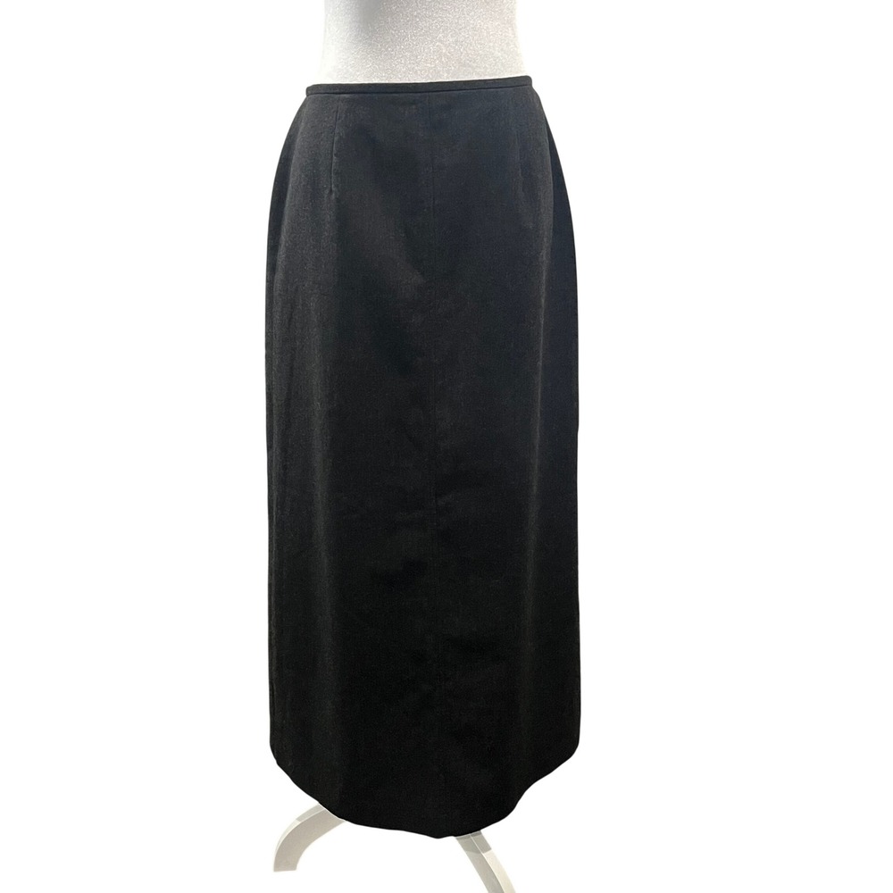 Talbots Vintage 100% Wool Maxi Skirt Charcoal Gray‎ Made in USA Size 8 Career